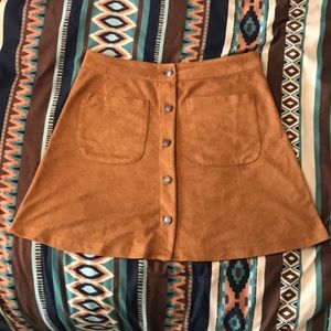 Faux suede mini skirt